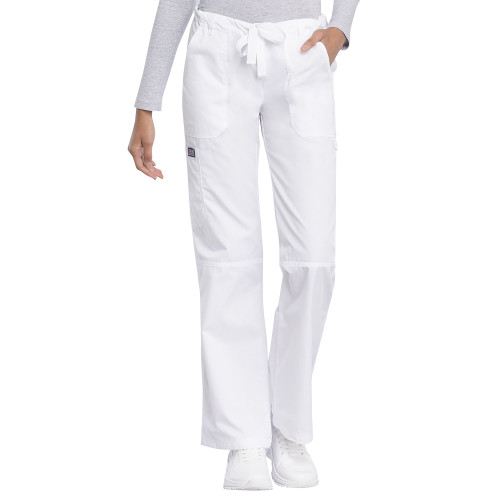 Womens White WW Originals Drawstring Scrub Pant BLANK-Blank Logo