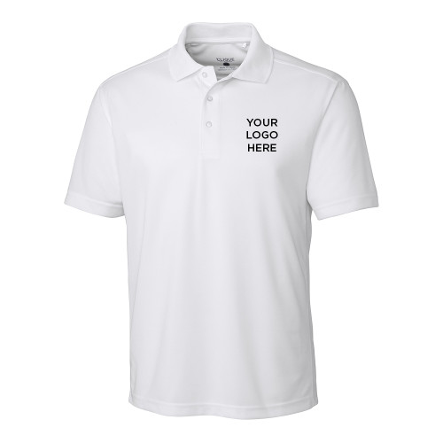 C&B White Clique Ice Pique Polo-Blank Logo
