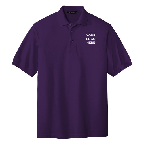 Purple Silk Touch Polo-Blank Logo