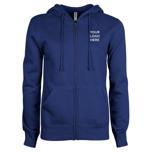 ENZA Womens Royal Fleece Full Zip Hoodie-Blank Logo