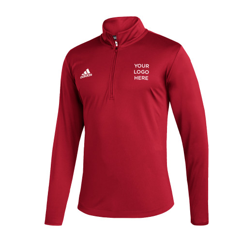 Adidas Red Entrada 1/4 Zip-Blank Logo