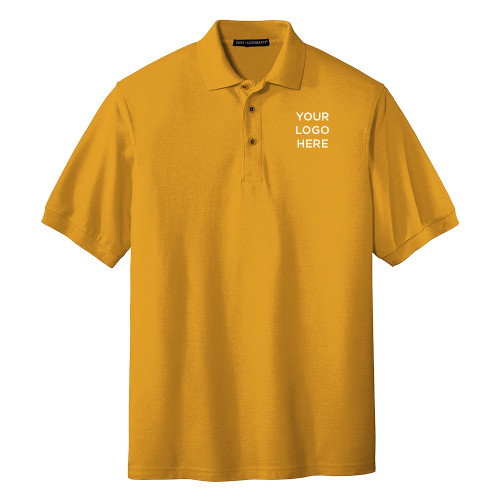 Gold Silk Touch Polo-Blank Logo