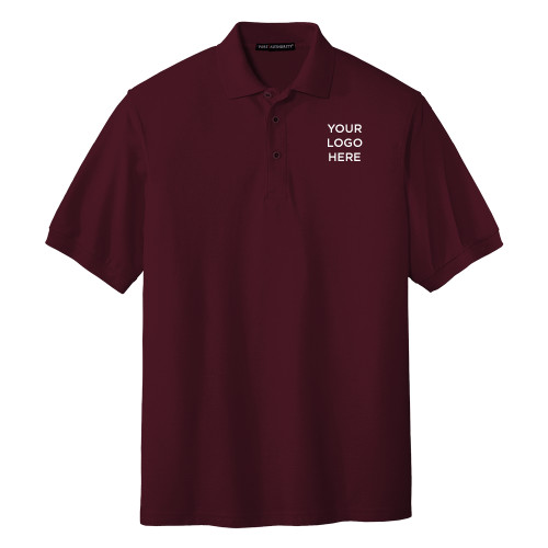 Maroon Silk Touch Polo-Blank Logo