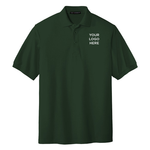 Dark Green Silk Touch Polo-Blank Logo