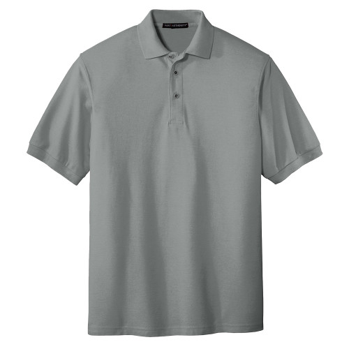Cool Grey Silk Touch Polo-Blank Logo