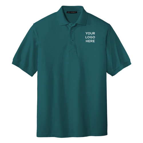 Teal Silk Touch Polo-Blank Logo