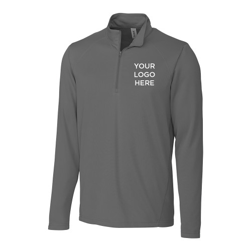 C&B Titan Grey Clique Ice Pique Half Zip-Blank Logo