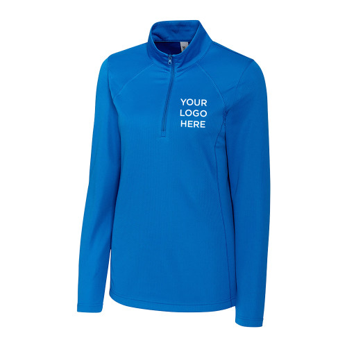 C&B Womens Royal Clique Ice Pique Half Zip-Blank Logo