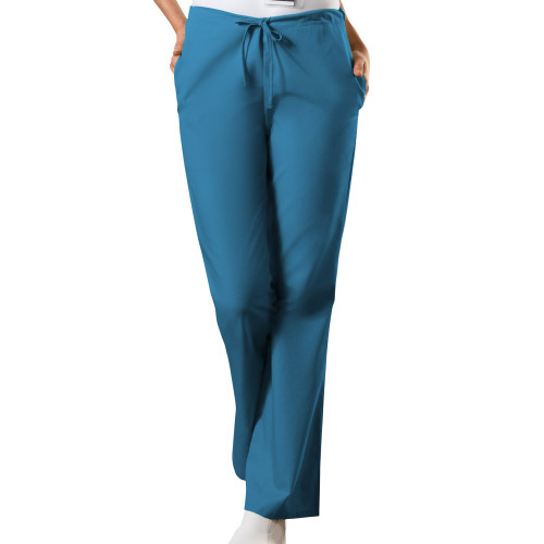 Womens Caribbean Blue WW Originals Drawstring Scrub Pant BLANK-Blank Logo