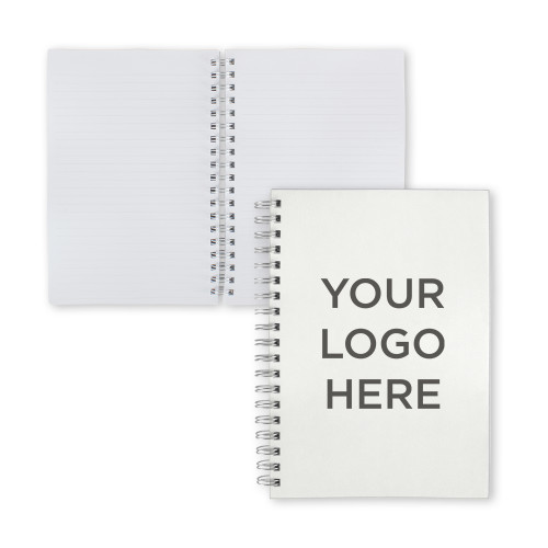Clear 7 x 10 Spiral Journal Notebook-Blank Logo