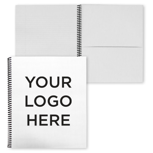 College Spiral Notebook w/Black Coil-Blank Logo