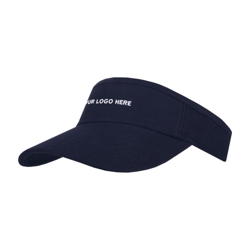 Navy Brushed Bull Denim Visor-Blank Logo
