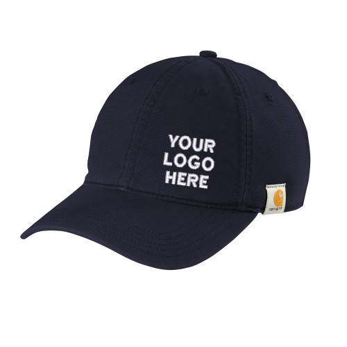 Carhartt Navy Cotton Adjustable Canvas Hat-Blank Logo