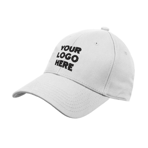White Structured Adjustable Pro Style Hat-Blank Logo