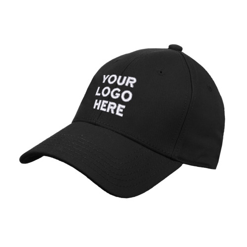 Black Structured Adjustable Pro Style Hat-Blank Logo