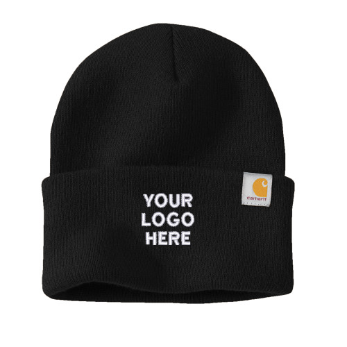 Carhartt Black Knit Beanie w/Cuff-Blank Logo