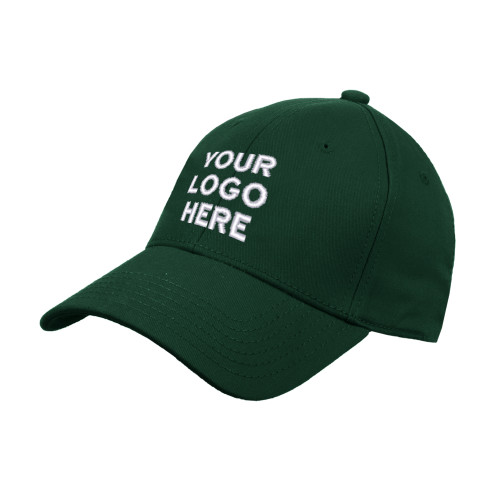 Dark Green Structured Adjustable Pro Style Hat-Blank Logo