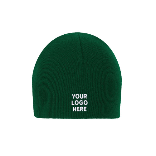 Dark Green Knit Beanie-Blank Logo