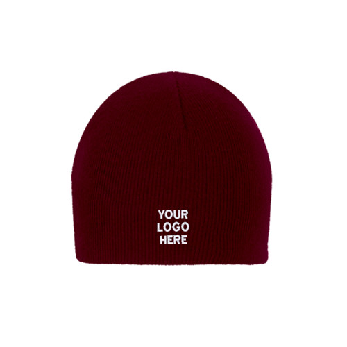 Maroon Knit Beanie-Blank Logo
