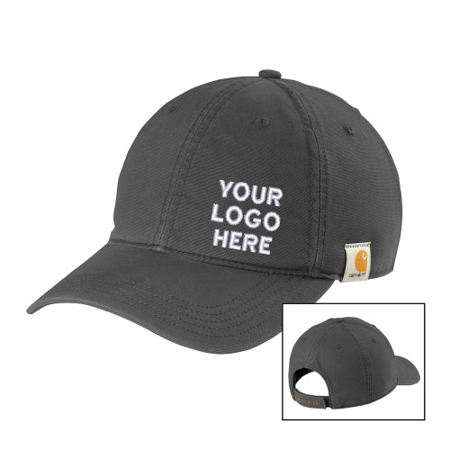 Carhartt Charcoal Cotton Adjustable Canvas Hat-Blank Logo