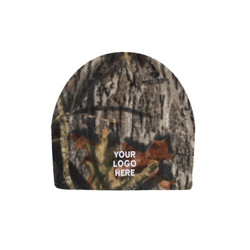 Mossy Oak Camo Fleece Beanie-Blank Logo