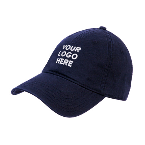Navy Unstructured Adjustable Low Profile Hat-Blank Logo