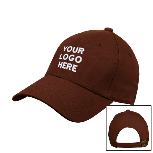 Brown Structured Adjustable Pro Style Hat-Blank Logo