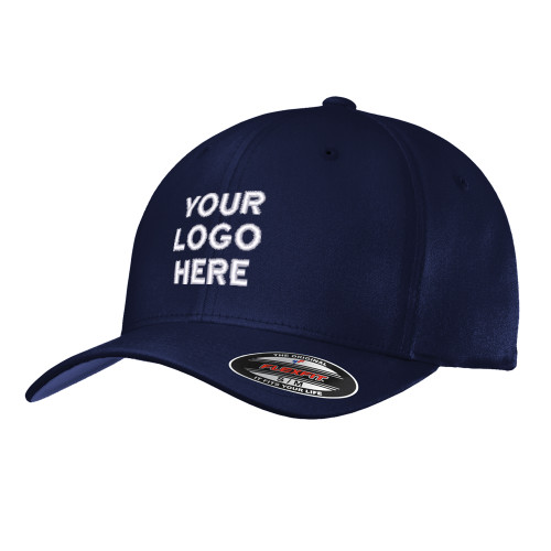 Navy Flexfit Structured Low Profile Hat-Blank Logo