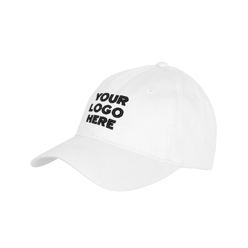 Youth White Pro Style Hat-Blank Logo