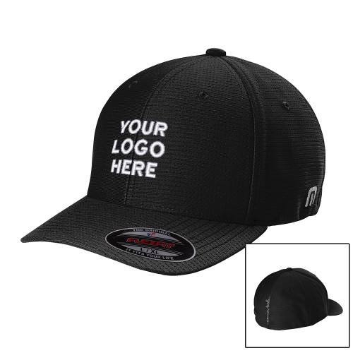 TravisMathew Black Flexback Cap-Blank Logo
