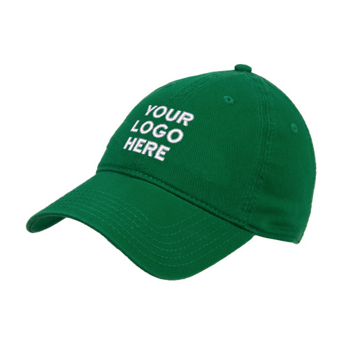 Kelly Green Unstructured Adjustable Low Profile Hat-Blank Logo