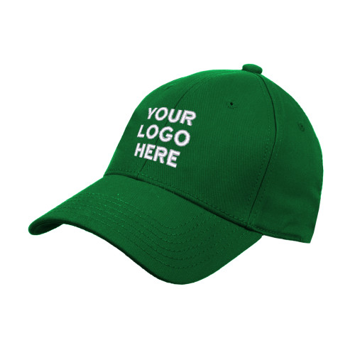 Kelly Green Structured Adjustable Pro Style Hat-Blank Logo