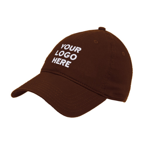 Brown Unstructured Adjustable Low Profile Hat-Blank Logo