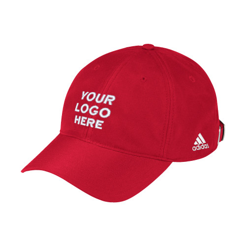 Adidas Red Performance Slouch Hat-Blank Logo