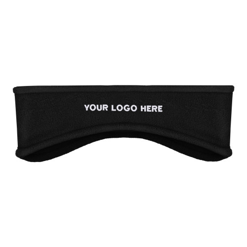 Black Stretch Fleece Headband-Blank Logo