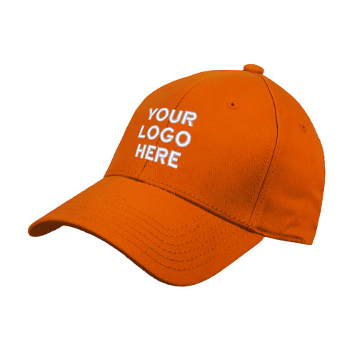 Orange Structured Adjustable Pro Style Hat-Blank Logo