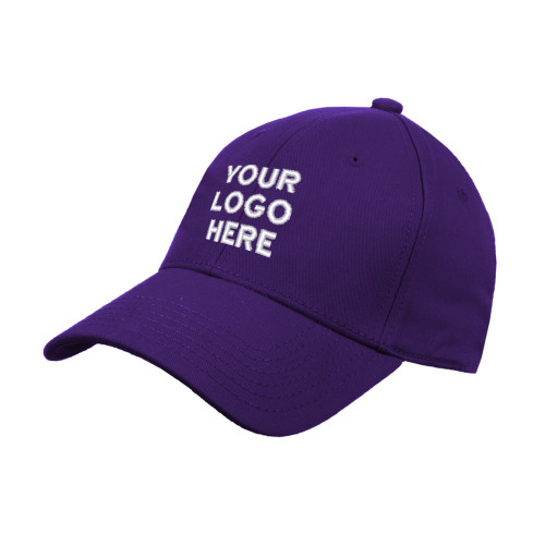 Purple Structured Adjustable Pro Style Hat-Blank Logo
