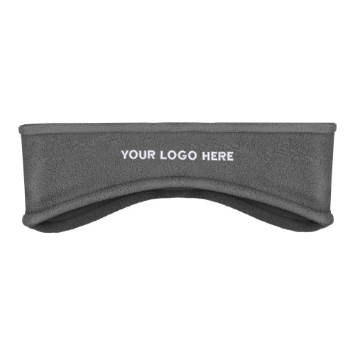 Charcoal Stretch Fleece Headband-Blank Logo