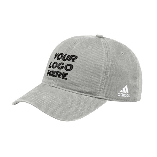 Adidas Ice Grey Adjustable Washed Slouch Hat-Blank Logo