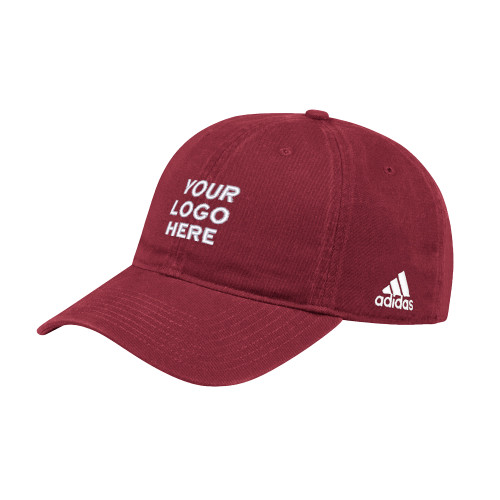 Adidas Burgundy Adjustable Washed Slouch-Blank Logo