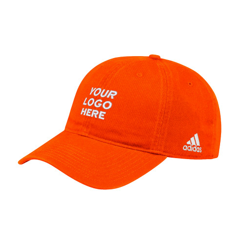 Adidas Orange Adjustable Washed Slouch-Blank Logo