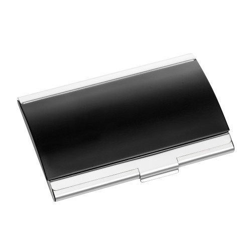 Dawlings Black Curved Business Card Holder-Blank Logo Engraved