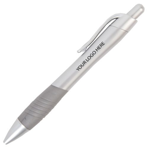 Metallic Mykonos Silver Pen-Blank Logo