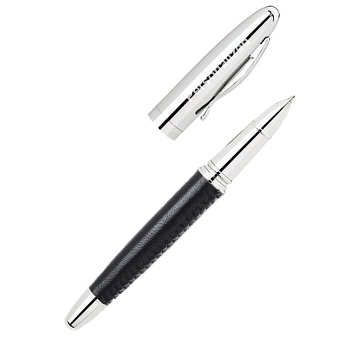 Bettoni Avante Black Rollerball Pen-Blank Logo Engraved