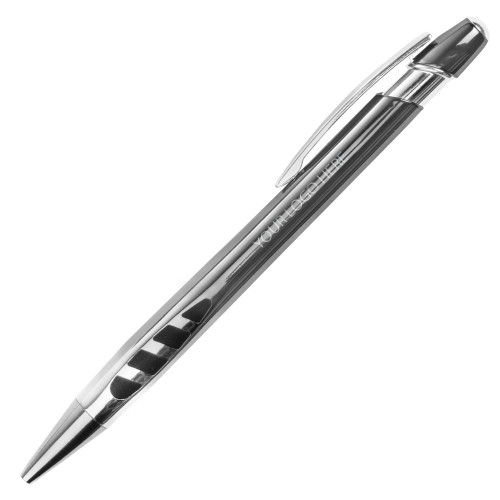 Veneno Metallic Charcoal Pen w/Blue Ink-Blank Logo Engraved
