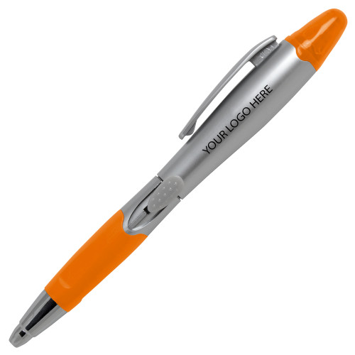 Silver/Orange Blossom Pen/Highlighter-Blank Logo
