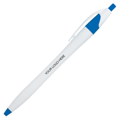 Dart White/Blue Pen w/Blue Ink-Blank Logo