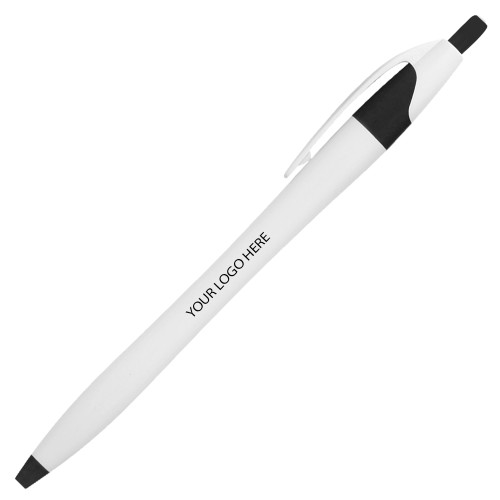 Dart White/Black Pen w/Blue Ink-Blank Logo