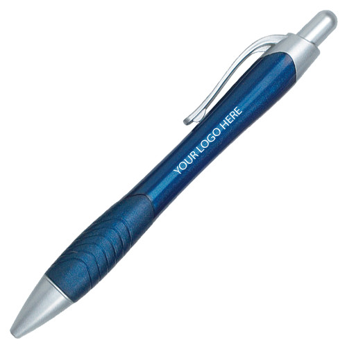 Metallic Mykonos Navy Pen-Blank Logo