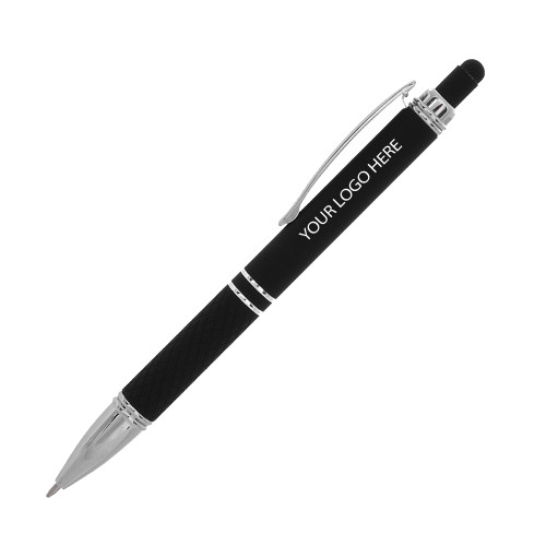 Quilted Black Stylus Pen-Blank Logo